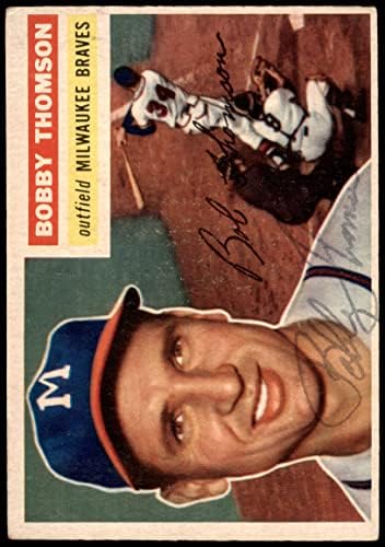 1956 Topps 257 Bobby Thomson Milwaukee Braves (Beyzbol Kartı) İYİ Braves
