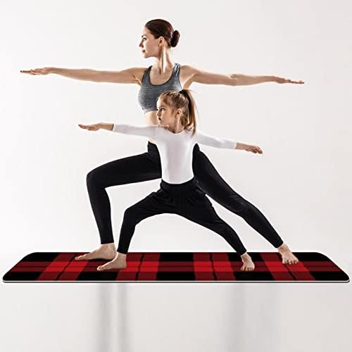 Yoga Mat, Ev Egzersiz için Yoga Paspaslar, Egzersiz Mat, Egzersiz Paspaslar, Pilates Mat, Buffalo Ekose Tartan Kontrol
