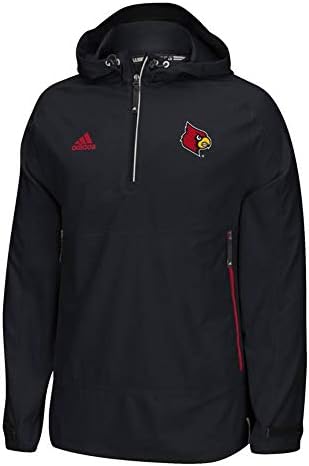 adidas Louisville Cardinals NCAA erkek Climalite Siyah 1/4 Zip Modern Üniversite Anorak 2.0 Dokuma Ceket