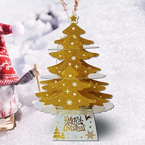 Lincox 3D Karton Noel Ağacı Süsleri Mini Masaüstü Noel Ağacı dekorasyon kağıdı Noel Ağacı Süsleri Ev Dekorasyonu Festivali