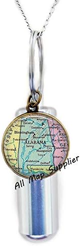 AllMapsupplier Moda Kremasyon Urn Kolye, Alabama harita Urn, Alabama harita Kremasyon Urn Kolye, Alabama Eyalet haritası