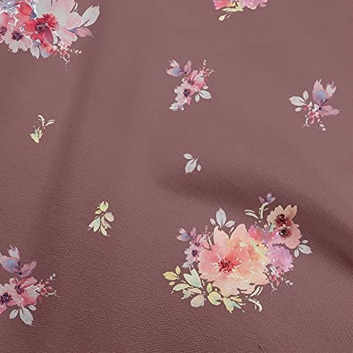 oneOone Pamuk Cambric Koyu Gül Kahverengi Kumaş Çiçek Dikiş Kumaş Yard tarafından Baskılı DIY Giyim Dikiş Malzemeleri