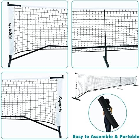 Ksports Düzenleme Boyutu Pickleball Net 22 Feet, Rekreasyon Tenis veya Badminton Ağı olarak kullanılabilir, Pickleball