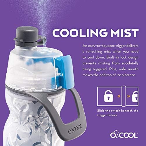 O2COOL Mist ' N Sip Misting Su Şişesi 2-in-1 Sis Ve Sip Fonksiyonu İle Hiçbir Sızıntı Çekme Üst Emzik Spor Su Şişesi