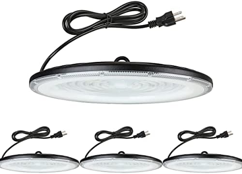 Gopretty 300 W LED yüksek defne ışıkları 4 paket, 6000 K Günışığı UFO yüksek defne fikstür, 5FT Kablo ile Fiş, ticari