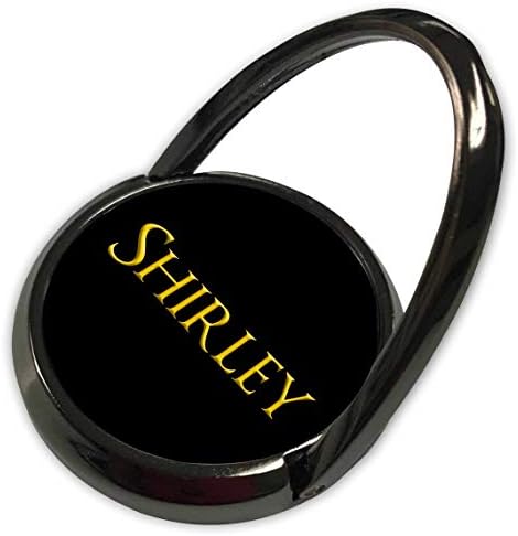 3dRose Alexis Design-ABD'de Popüler Kadın İsimleri-Shirley ABD'de İyi Bilinen Kadın Adı. Siyah Tılsımda Sarı - Telefon