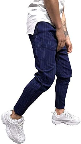 GDJGTA Pantolon Erkekler için Rahat Gevşek Şerit Cep Sweatpant Pantolon Jogger Hip Hop Slim Fit Sıska Uzun kalem pantolon