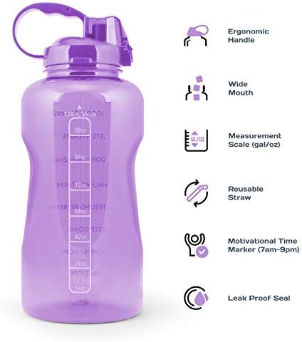 Efsane Motive Edici Pipetli Galon Su Şişesi-Zaman İşaretli 1 Galonluk Su Şişesi-BPA İçermeyen Su Şişesi