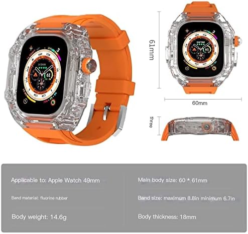 BNEGUV için apple saat bandı 8 Ultra 49mm saat kayışı Şeffaf kılıf (Renk: C, Boyut : 44 / 45mm)