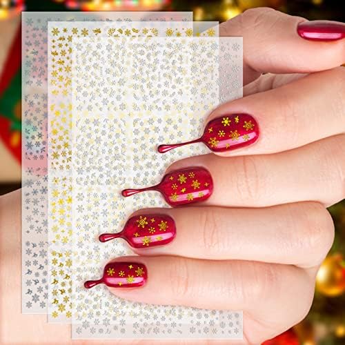 Sibba Beyaz Kar Tanesi Nail Art Etiketler Noel 5D Stereoskopik Kabartmalı 36 Adet 3 Sayfalık Süslemeleri Hediyeler