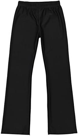 TiaoBug Çocuk Kız Temel Klasik Sıkı Gevşek Caz Hip Hop Pantolon Giyim Bootcut Latin Yoga Koşu Pantolon Siyah 7-8