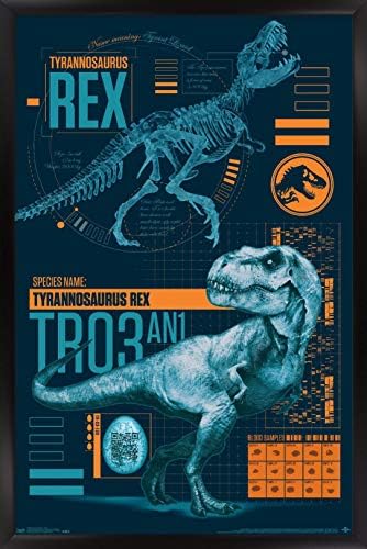 Trendler Uluslararası Jurassic Dünyası: Düşmüş Krallık-T-Rex Duvar Posteri, 14.725 x 22.375, Siyah Çerçeveli Versiyon