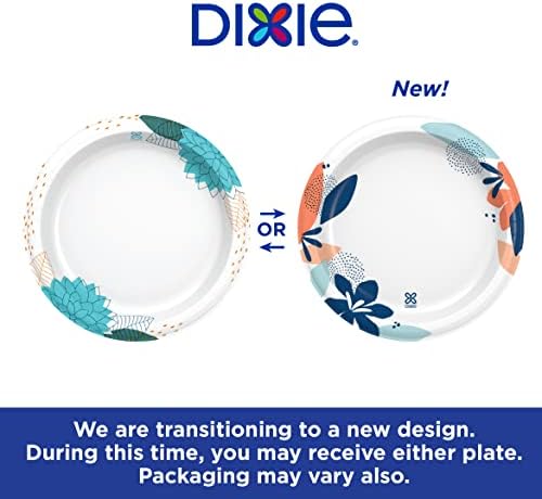 Dixie Kağıt Tabaklar, 8 1/2 inç, Akşam Yemeği Boyutu Baskılı Tek Kullanımlık Tabak, 90 Adet