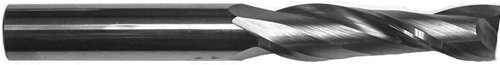 F & D Takım Şirketi 16683 İki Flüt Standart Uzunluk Kare Burun-Tek Uçlu Karbür Frezeler, 1/2 Kesim Çapı, 1/2 Sap Çapı,