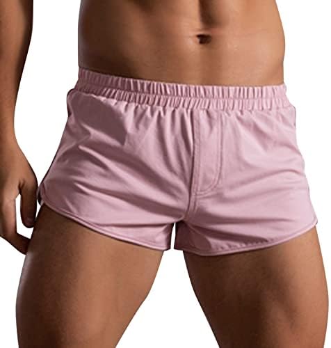 Erkek İç Çamaşırı Boksörler Erkek Yaz Düz Renk pamuklu pantolonlar Elastik Bant Gevşek Hızlı Kuru Rahat Spor erkek