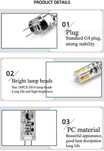 Edearkar G4 LED Ampuller AC12V Bi-Pin Tabanı, Manzara için 1.2 W (10W Halojen Ampul Değişimi), Kabin Altı, RV, Titreşimsiz,