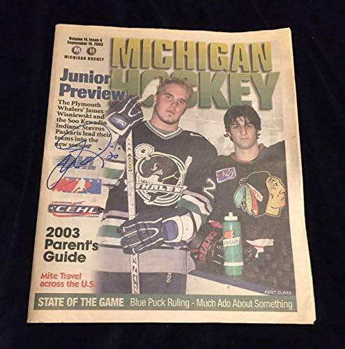 James Wisniewski İmzalı Michigan Hokey Dergisi Plymouth Balina Avcıları Mavi Ceketler-İmzalı NHL Dergileri