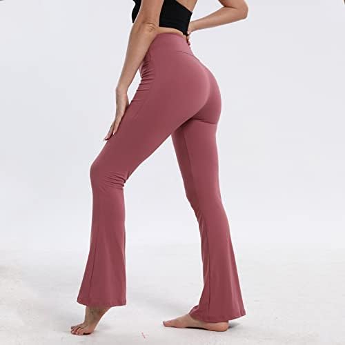 BOPOVA kadın Bootcut Yoga Pantolon Çan Dipleri V Crossover Yüksek Belli Tayt Rahat Alevlendi Pantolon