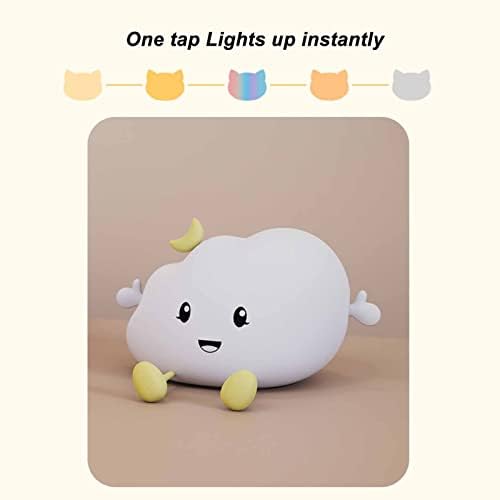 Pwshymı sevimli bebek gece lambası, şarj edilebilir yumuşak ışık silikon gece lambası göz koruması renkli çok fonksiyonlu