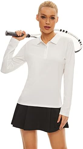 Kadın Golf Gömlek Uzun Kollu POLO GÖMLEK UPF50 + Güneş Koruma Nem Esneklik Hızlı Kuru Golf Polo GÖMLEK
