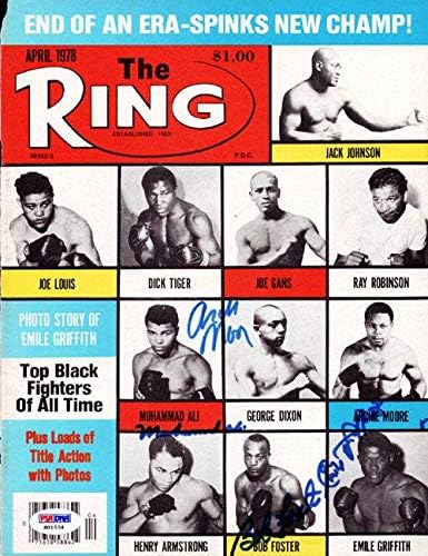 Muhammed Ali ve Diğerleri Yüzük Dergisi Kapağını İmzaladı PSA / DNA S01534-İmzalı Boks Dergileri