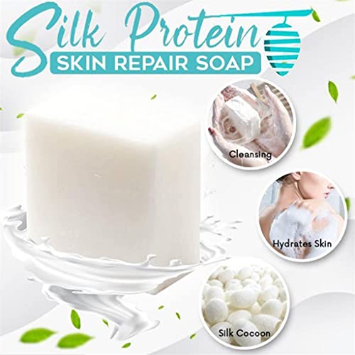 Skinferm İpek Proteini Beyazlatma Sabunu, İpek Proteini Cilt Onarım Sabunu, Peeling ve Parlatıcı Sabun, Vücut ve Yüz