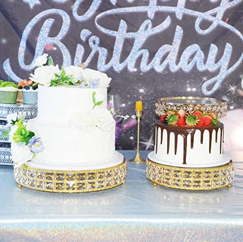 Kek Standı, Metal Yuvarlak Cupcake Tatlı kek standı Ekran Tutucu ile Kristal Kurabiye Meyve Servis Tepsisi Dekor Düğün