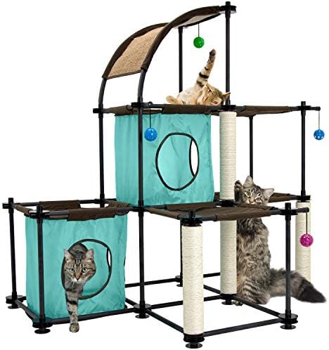 Kitty City Pençe Kapalı Mega Kit Kedi Mobilyaları, Oluklu Kedi Tırmalayıcı, Kedi Yatağı
