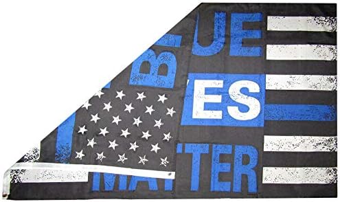 Miami Toptan 3x5 Mavi Lives Matter İnce Mavi Çizgi 100D Dokuma Poli Naylon 3'x5 ' Bayrak