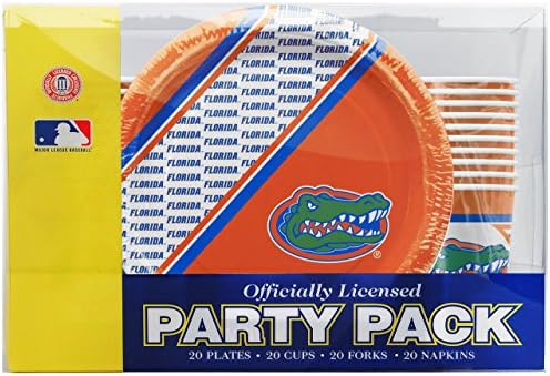 NCAA Florida Gators Tek Kullanımlık Parti Paketi (Tabaklar, Bardaklar, Çatallar, Peçeteler)