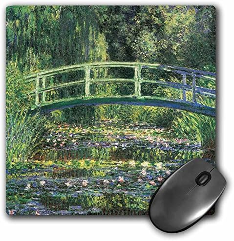 Claude Monet 1899'dan 3dRose Nilüferler ve Japon Köprüsü - Mouse Pad, 8'e 8 inç (mp_126630_1)