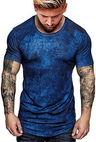 Yaz Tişörtleri Gömlek Erkekler için Erkek Açık Vintage Alt Uzun Kollu T Gömlek Kravat Boyalı Rahat Spandex T Shirt
