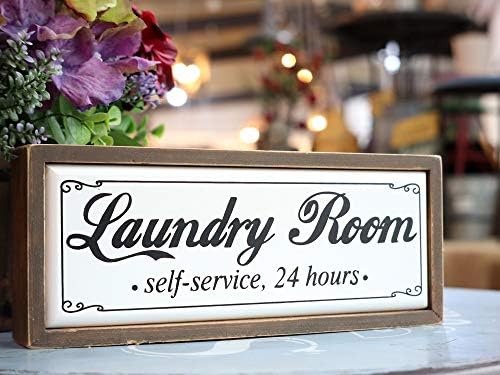 Paris Loft Ahşap Çamaşır Odası Self Servis İşaretleri, Rustik Çamaşır Decoratiove kutu işareti Bağlantısız Çamaşır