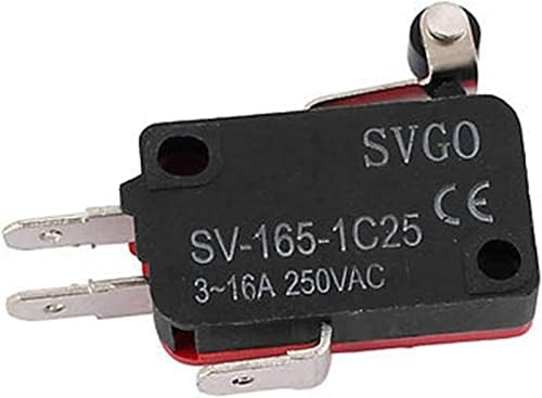 Mikro Anahtarları 10 Adet SV-165-1C25 Silindir Kolu Kol SPDT Mikro Limit Anahtarı 3 Terminal Anlık (Renk : OneColor)