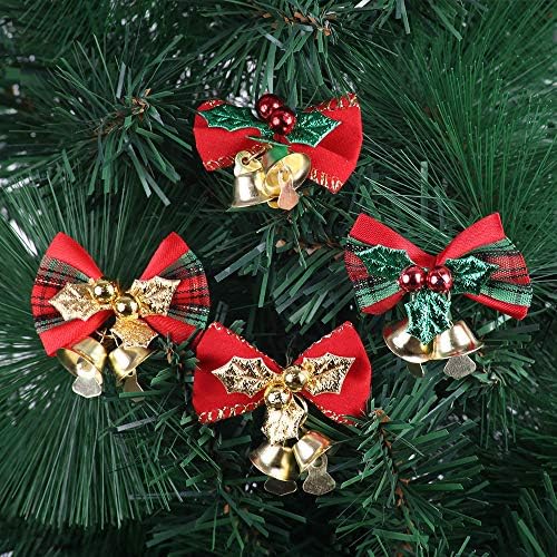 Barbre noel yayı Noel Çelenk Noel Ağacı Dekorasyon Hediyeler ile Demir Bells 1.18 in*1.77 in