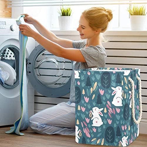 Inhomer Sevimli Tavşan Desen 300D Oxford PVC Su Geçirmez Giysiler Sepet Büyük çamaşır sepeti Battaniye Giyim Oyuncaklar