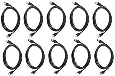 eDragon 10 Paket USB 2.0 A Erkek-Erkek 28/24AWG Kablo Altın Kaplama Siyah, 15 Feet