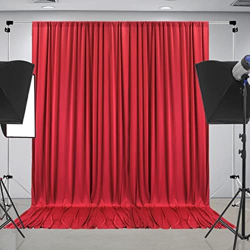 10 ft x 40 ft Kırışıklık Ücretsiz Kırmızı Zemin Perde Panelleri, Polyester Fotoğraf Backdrop Perdeler, düğün Parti