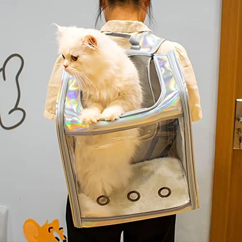 Kedi Sırt Çantası Taşıma Çantası, Küçük Köpekler için Sırt Çantası Taşıyıcı, Toka Desteği, Katlanabilir / Seyahat