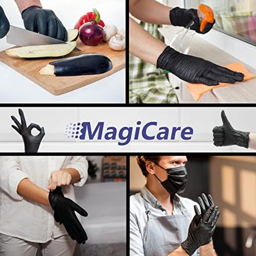 MAGICARE Siyah Nitril Eldiven-Dayanıklı Tıbbi tek kullanımlık eldivenler-Steril Olmayan, Lateks Ücreti, Tozsuz-100