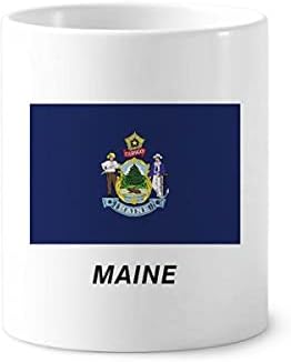 Amerikan Devlet Bayrağı Kontur Maine Diş Fırçası Kalem Tutucu Kupa Cerac Standı Kalem Kupası