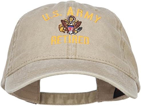 e4Hats.com ABD Ordusu Emekli Askeri İşlemeli Yıkanmış Şapka