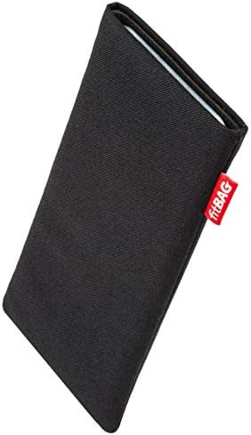 fitBAG Rave Siyah Özel Uyarlanmış Kol Oppo Reno2 / Made in Germany / İnce takım elbise kumaşı Kılıf Kapak Mikrofiber