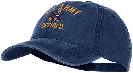 e4Hats.com ABD Ordusu Emekli Askeri İşlemeli Yıkanmış Şapka