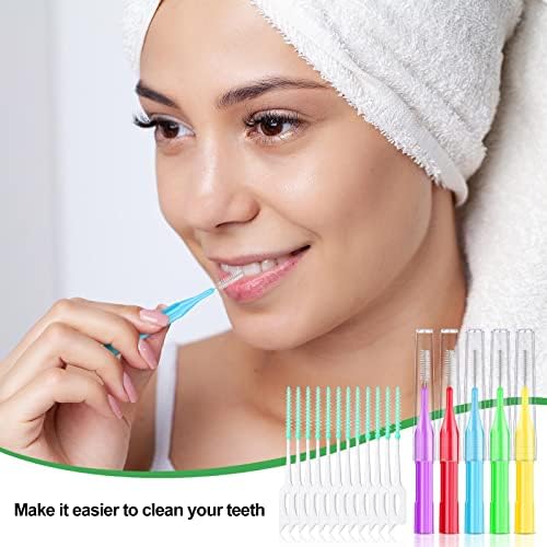 Didaey 350 Parça Parantez Fırça Diş Arası Fırçası İpi Fırçalar, Pensesinde Kürdan Ağız Diş Hijyeni Temizleyiciler