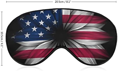 ABD Bayrağı Ayçiçeği Komik Uyku Göz Maskesi Yumuşak Körü Körüne Göz Kapağı Ayarlanabilir Kayış ile Gece Siperliği