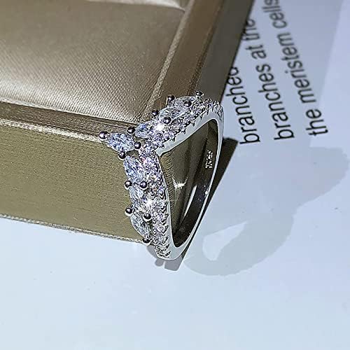 Moda kadın tam elmas yay yüzük nişan yüzüğü takı hediyeler Vintage kristal yüzük