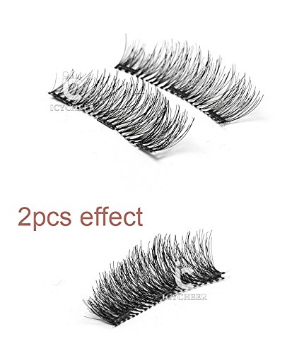ICYCHEER Manyetik Yanlış Eyelashes, 3D Siyah Üçlü Manyetik, Ultra Kalın Ultra Solf Ve Tüm Gözler İçin Uzun, Göz alıcı,