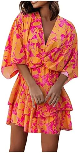 FQZWONG Pembe Elbise Kadınlar için Seksi Yaz 2023 Rahat Resmi Zarif Parti Kulübü Plaj Tatil Moda Artı Boyutu Boho