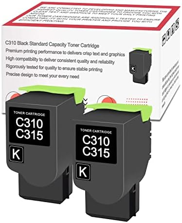C310 Standart Verim Siyah Toner Kartuşu Değiştirme Xerox 006R04356 Xerox C310 C315 Yazıcılar( 3,000 Sayfa), 2X Siyah